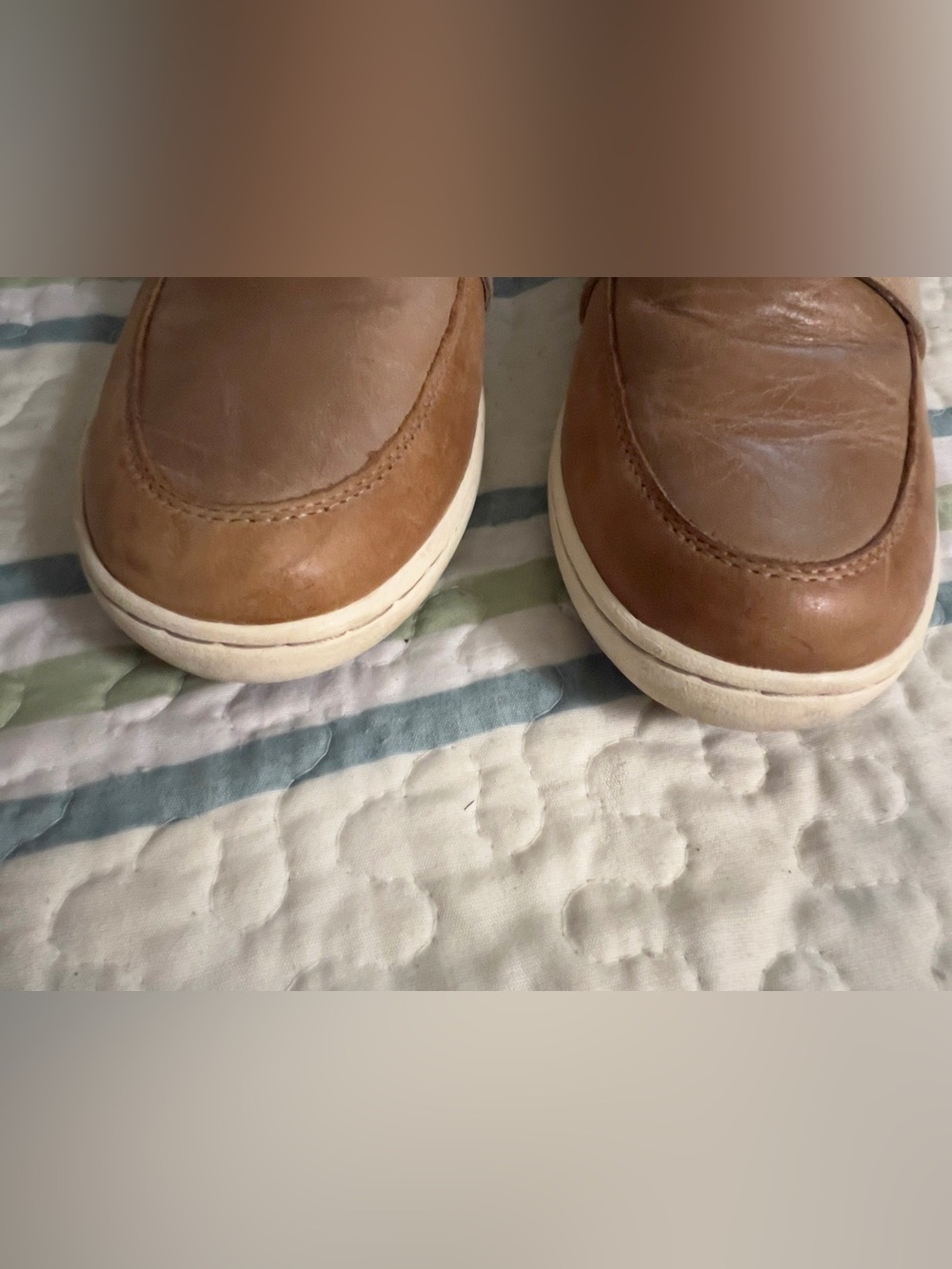 Taos Footwear Women’s Upward Brown and Cream Leather Slip-On Loafers - Picture 2 of 8